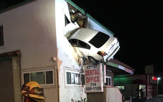 Alleged Drug Driver Somehow Launches Car Into 2nd Floor Of Dentist’s Office