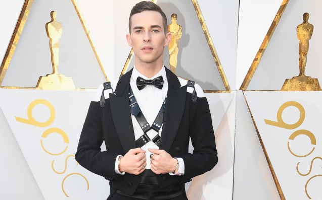 Adam Rippon just hit the Oscars red carpet wearing a leather harness Adam Rippon just hit the Oscars red carpet wearing a leather harness